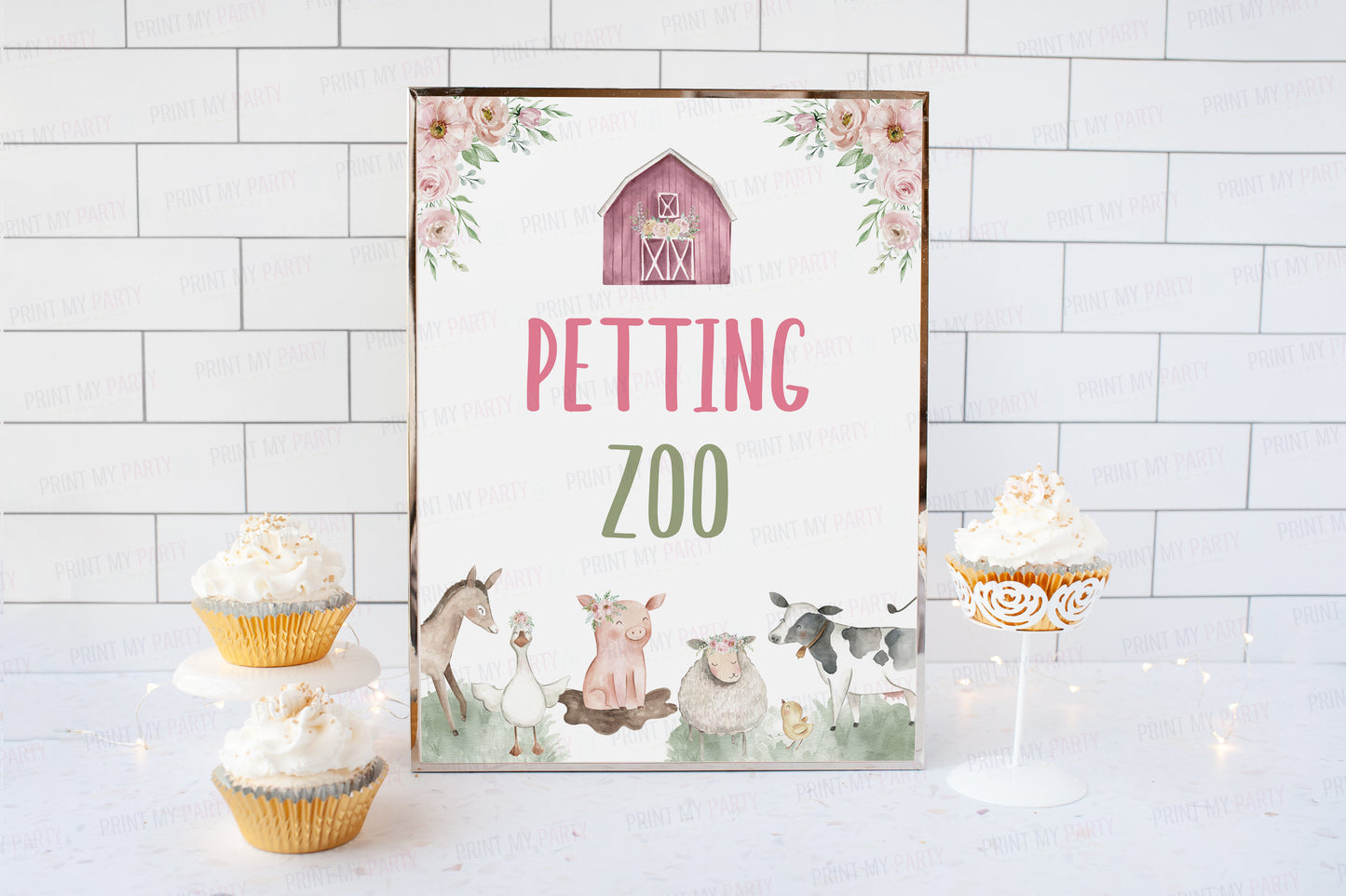 Petting Zoo Sign | Girl Farm Party Decorations - 11B