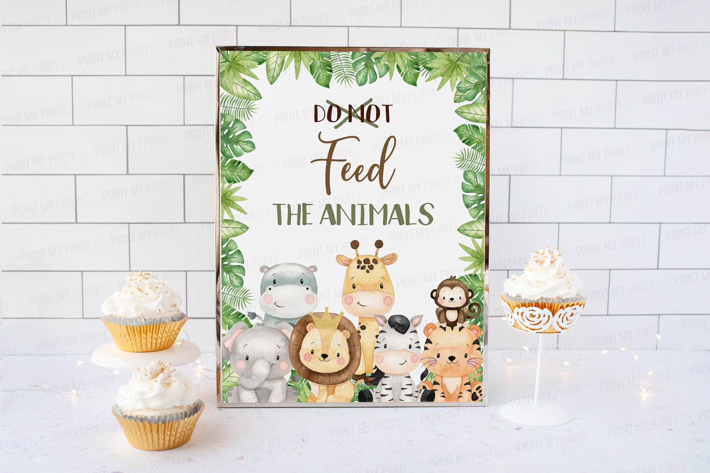 Safari Do not feed the Animals Sign | Jungle Animals Party Table Decorations - 35E