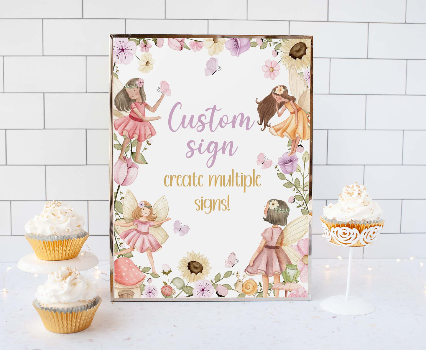 Custom Fairy Table Sign | FairyTheme Party Decorations - 10A