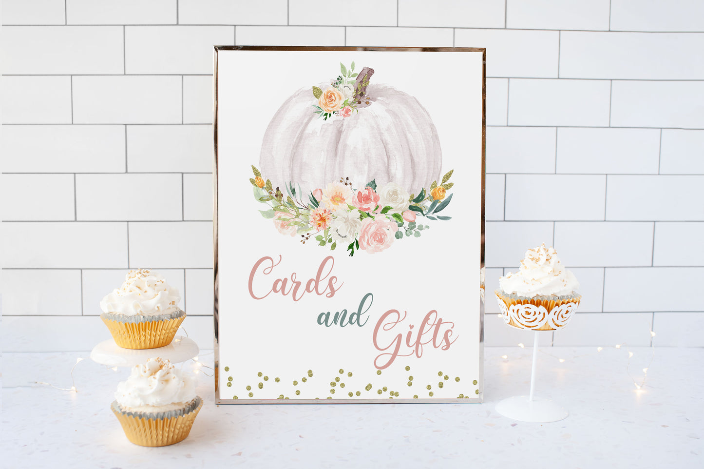 Pumpkin Cards and Gifts Sign | Pumpkin theme Party Table Decoration - 30H