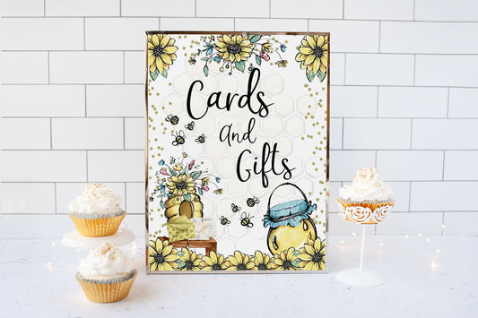 Bee Cards & Gifts Sign | Bee theme Party Table Decoration - 61A