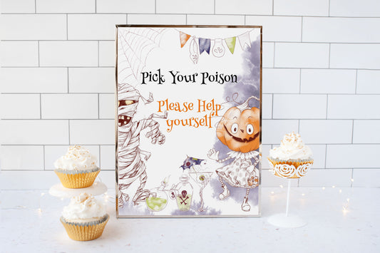 Halloween Drink Sign | Halloween theme Party Table Decoration -115A