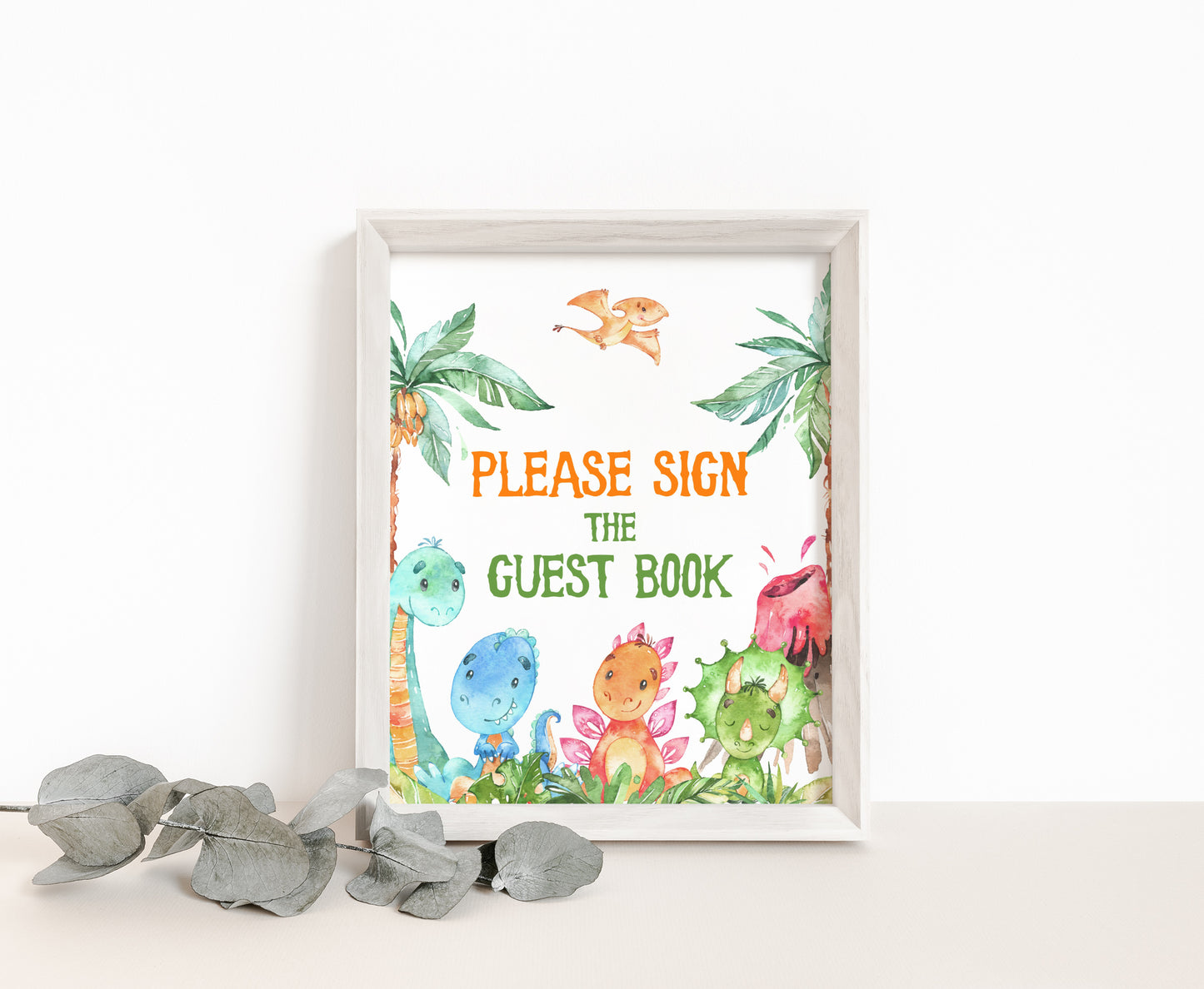 Dinosaur Please Sign the Guest Book | Dinosaur Themed Party Table Decorations - 08A