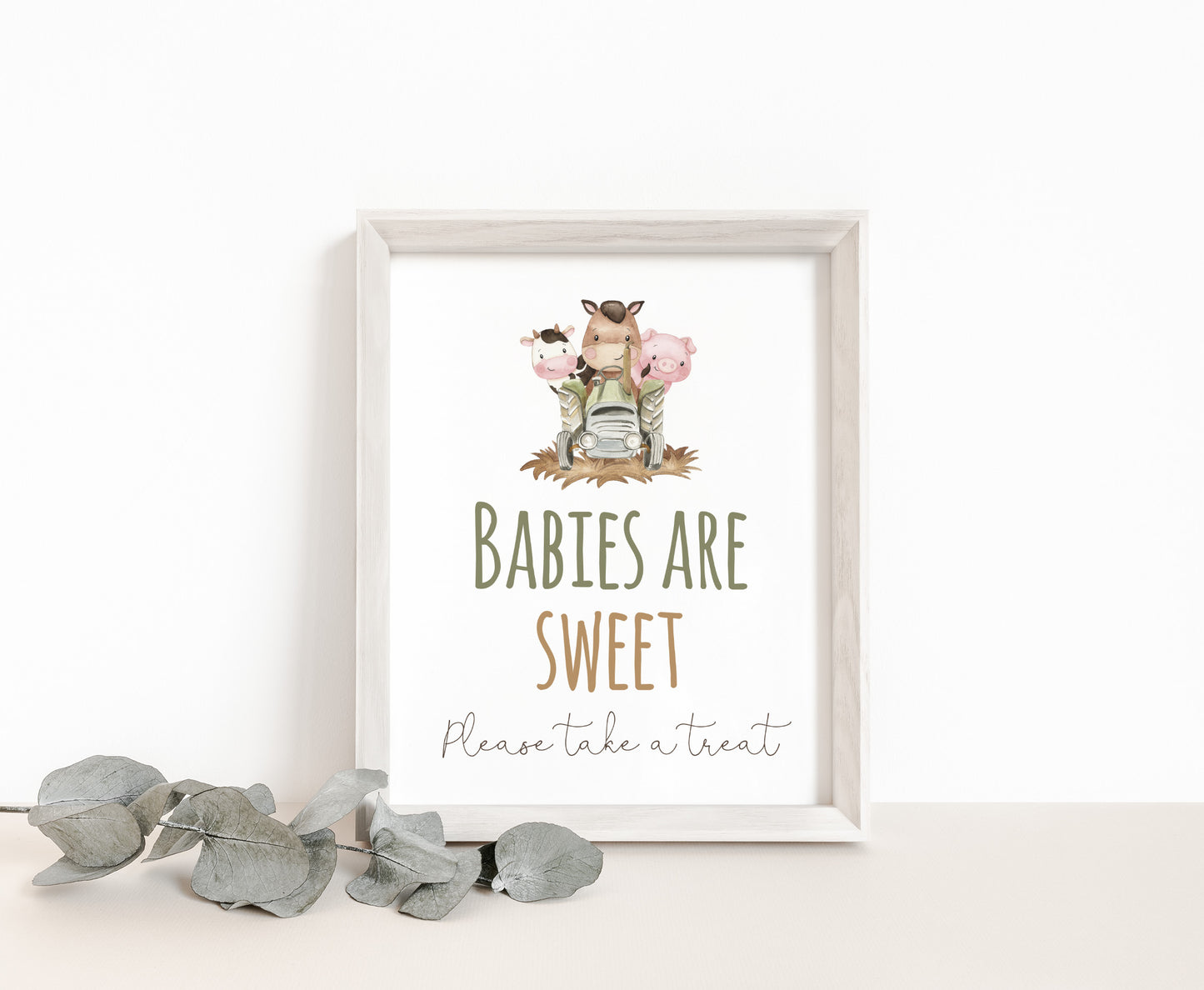 Babies are Sweet Sign Printable | Farm Party Table Decoration - 11E