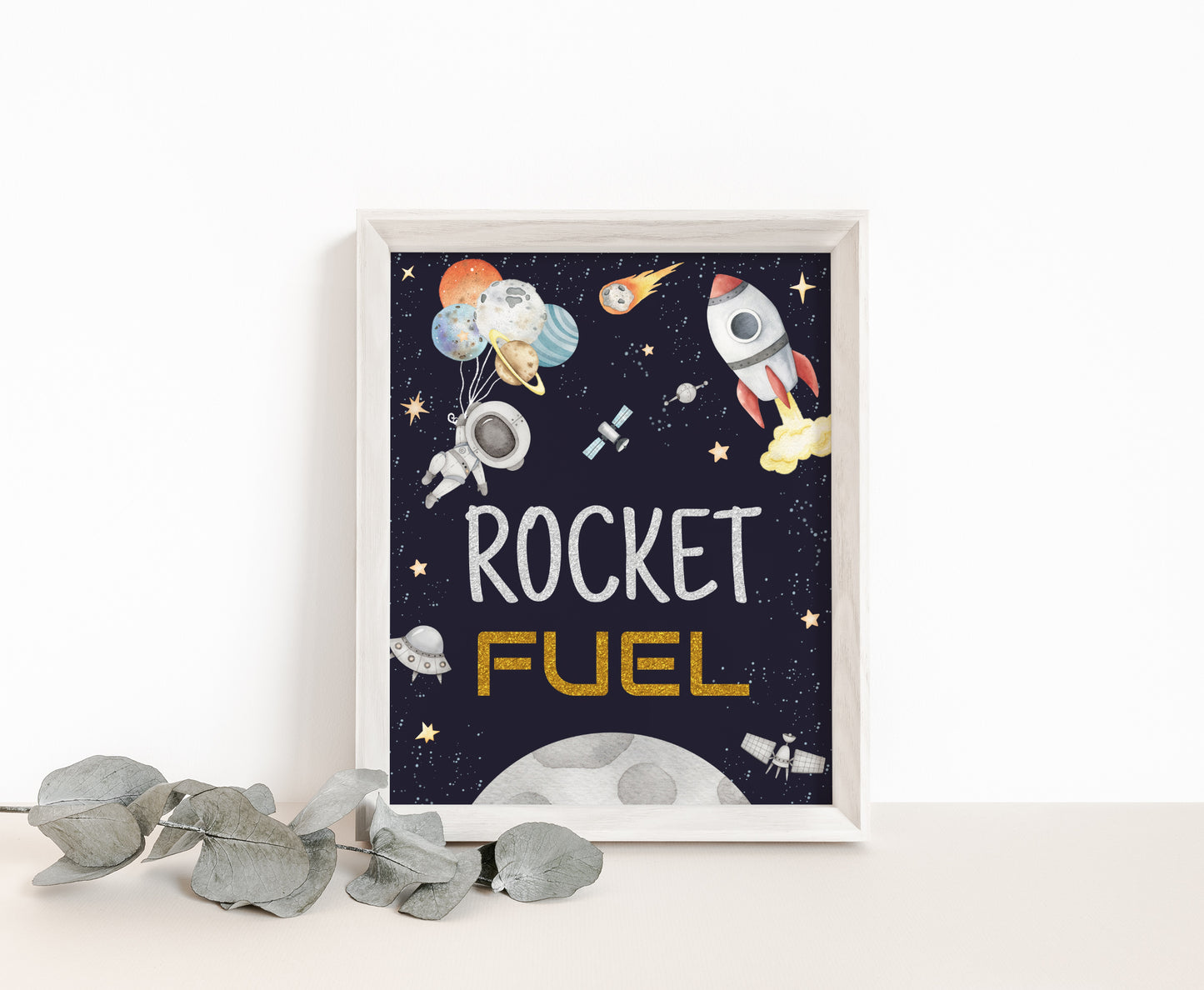 Space Rocket Fuel Sign | Astronaut Themed Party Table Decorations - 39C
