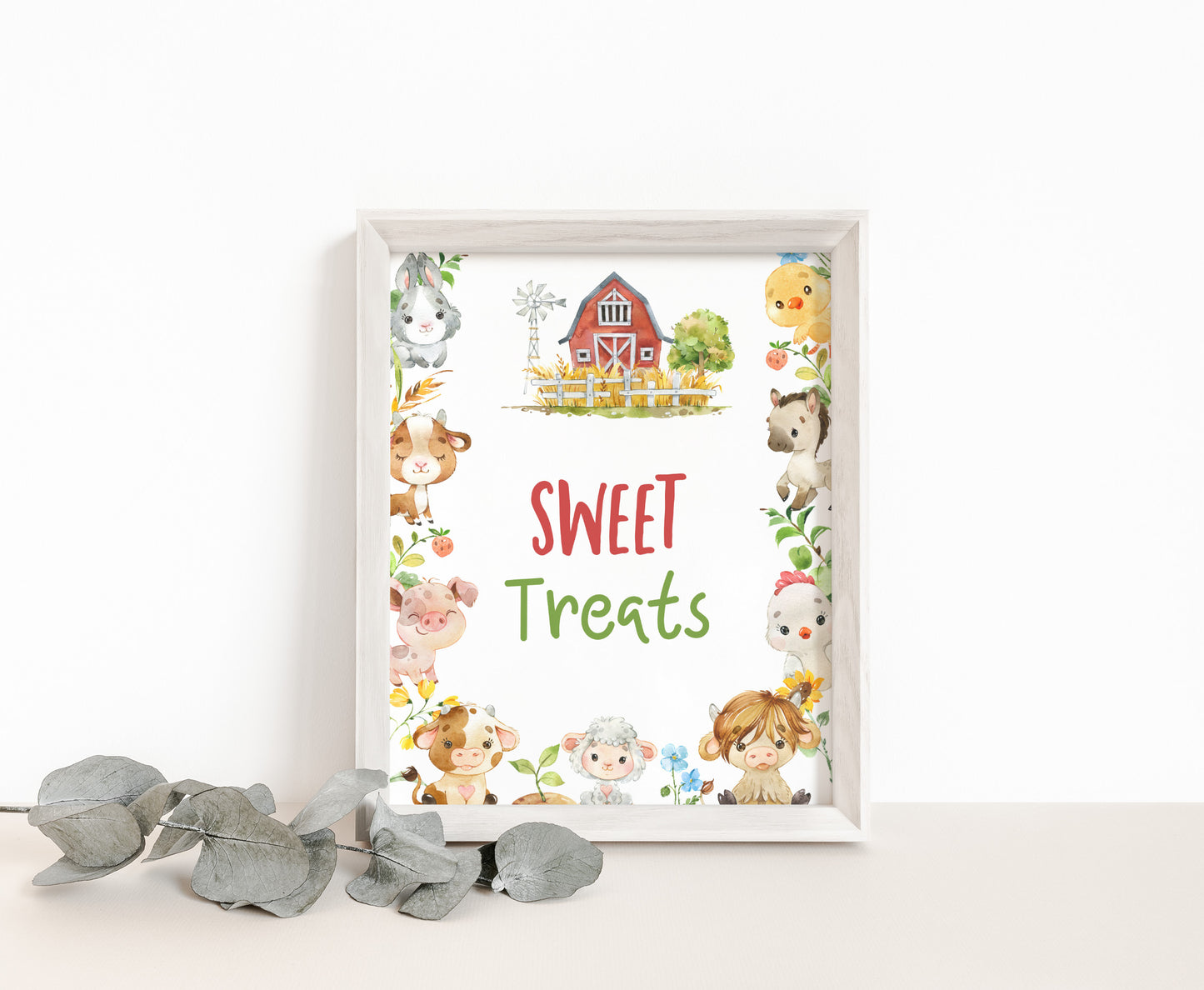 Sweet Treats Sign Printable | Farm Party Table Decoration - 11d