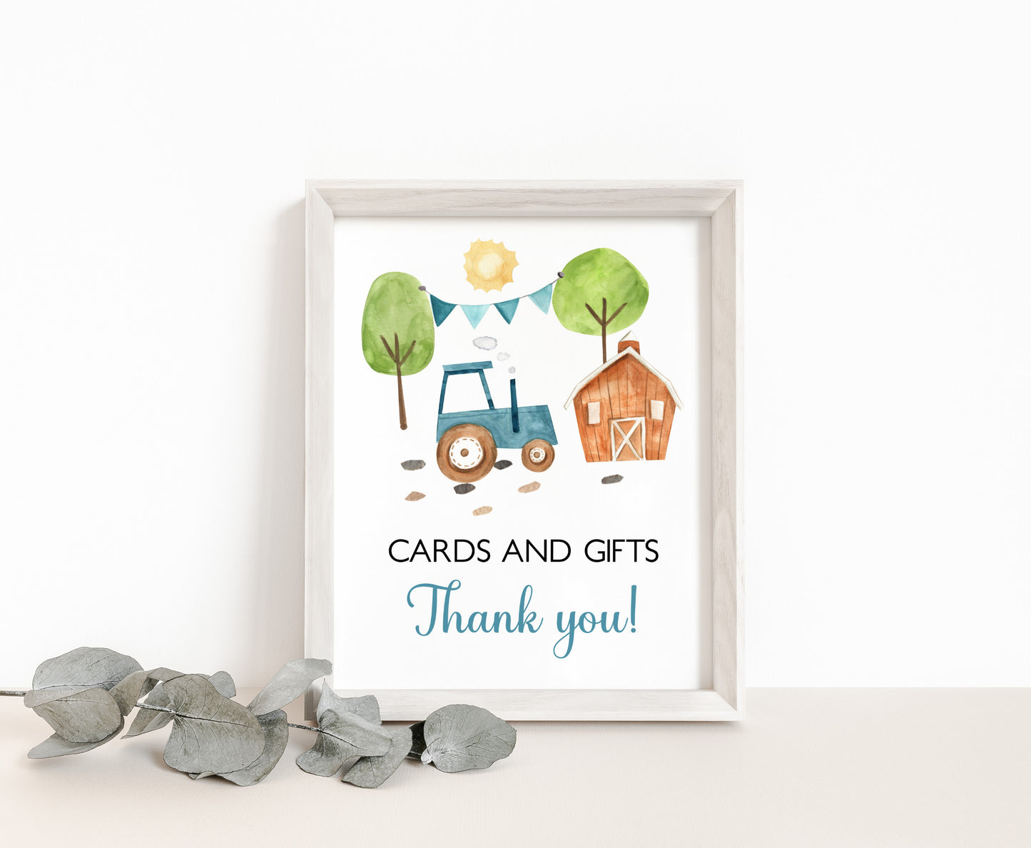 Tractor Cards and Gifts table Sign | Farm Party Decorations - 11F