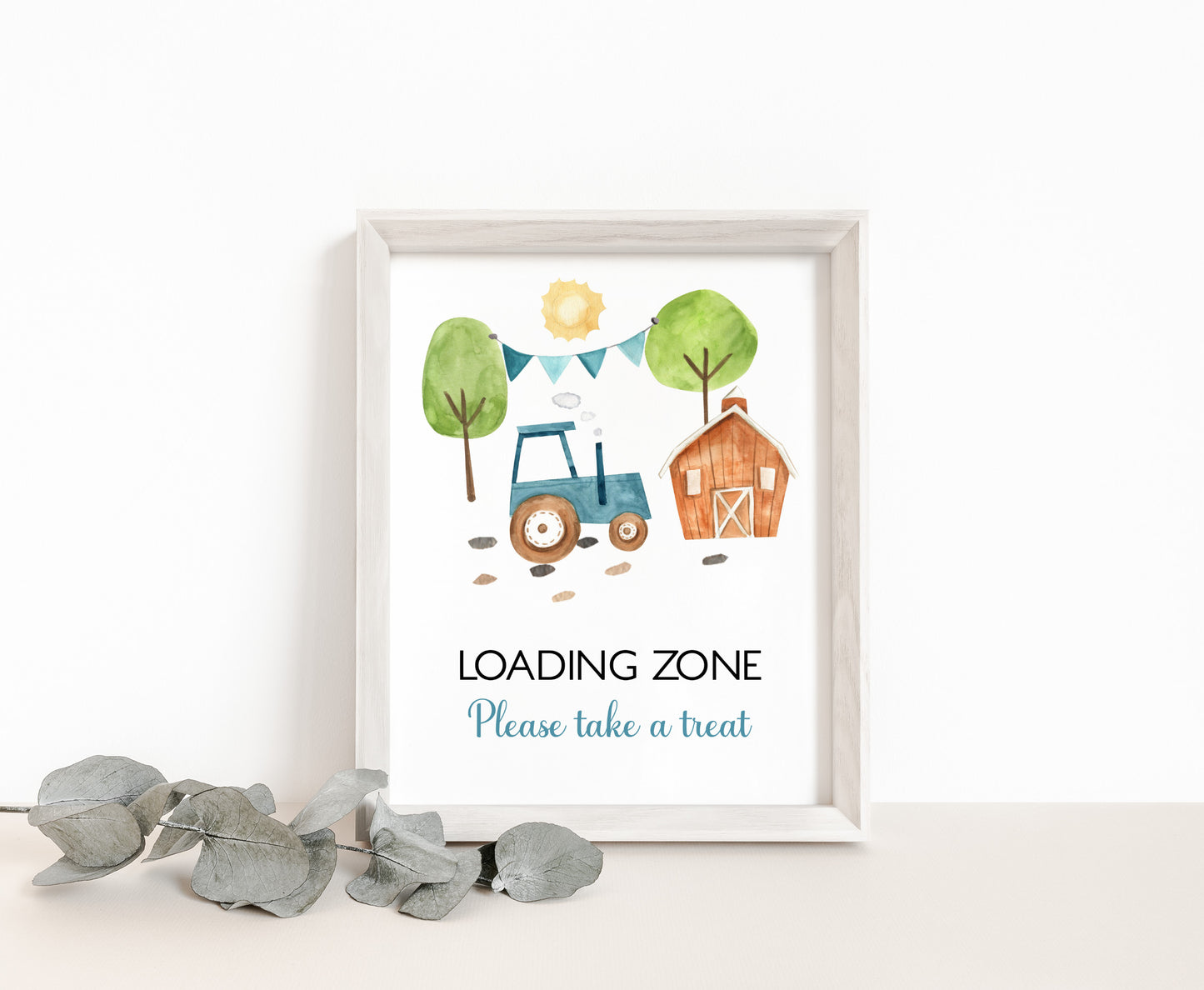 Tractor Loading Zone table Sign | Farm Party Decorations - 11F