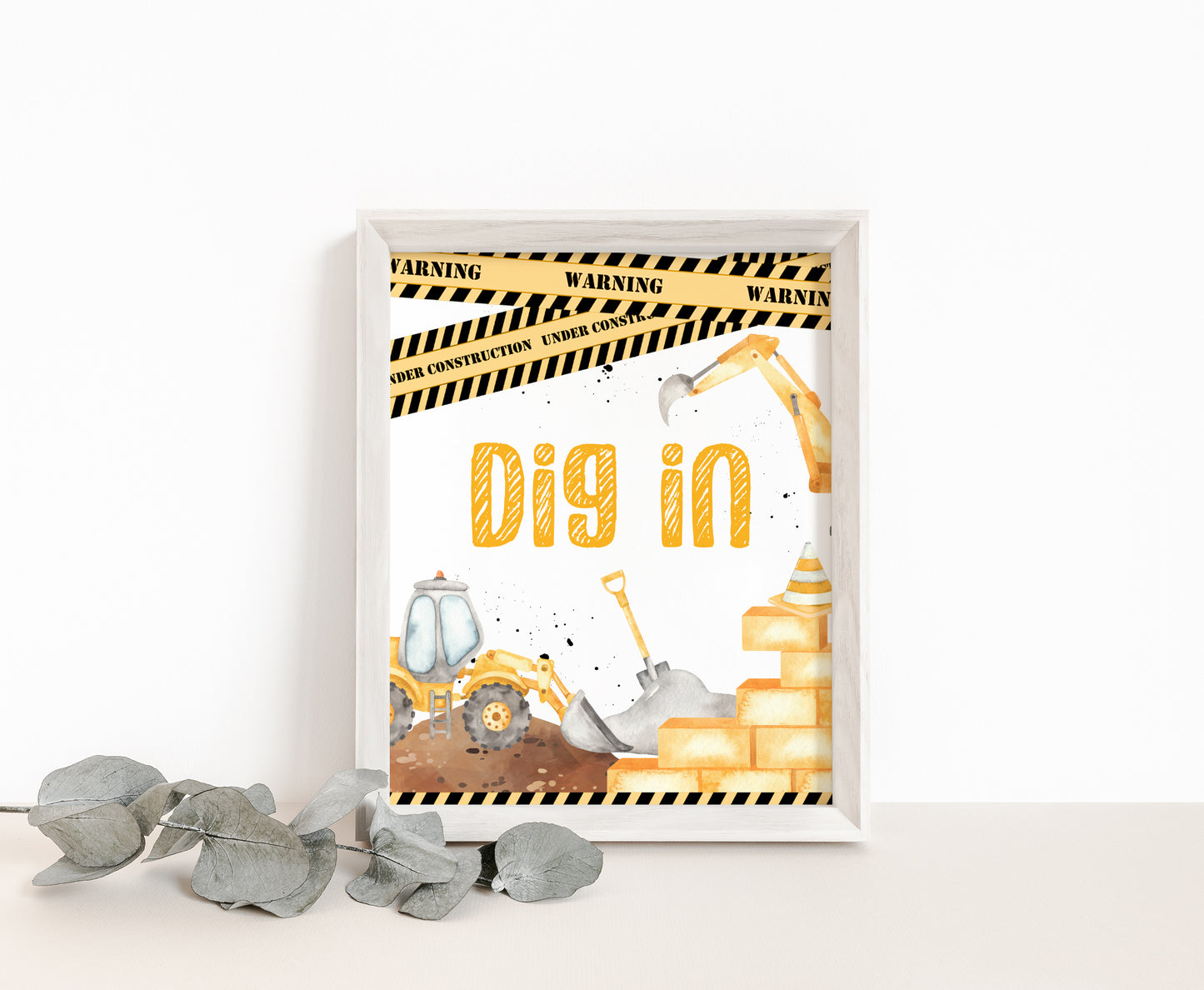 Dig in Table Sign Printable | Construction Party Table Decoration - 07A