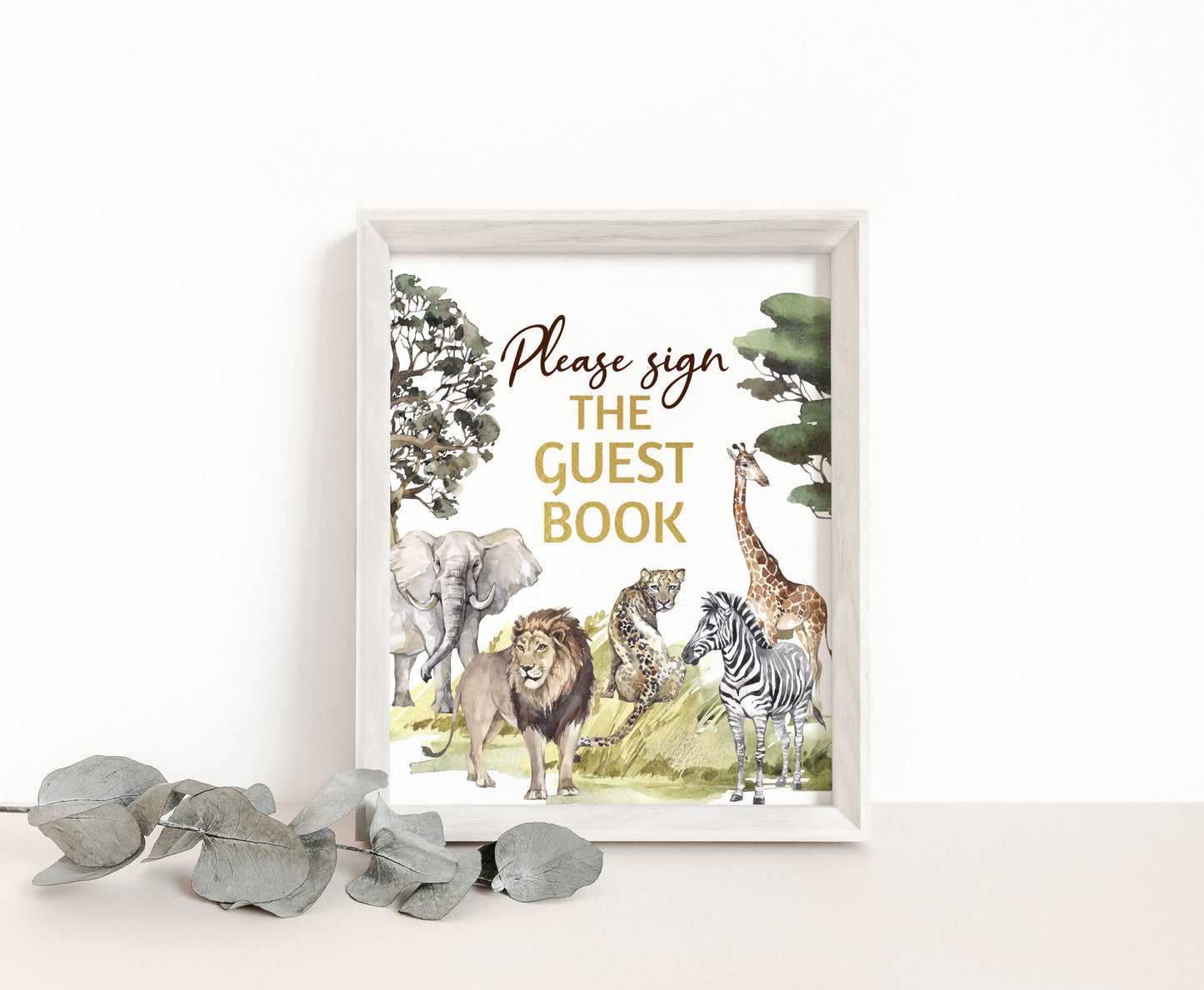Safari Please sign the guest Book Sign | Jungle Themed Party Table Decorations - 35I