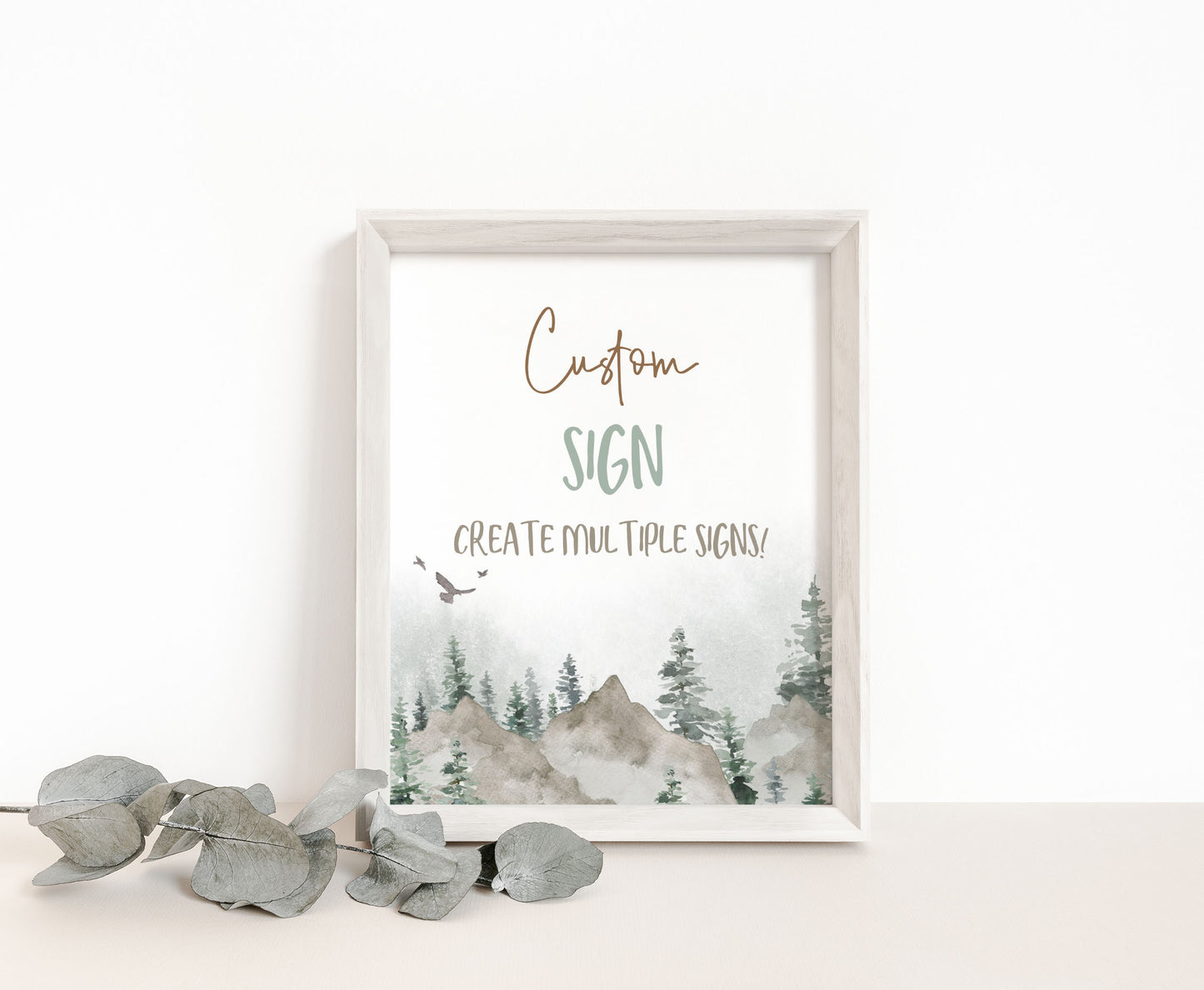 Custom Woodland Table Sign | Forest Theme Party Decorations - 47H