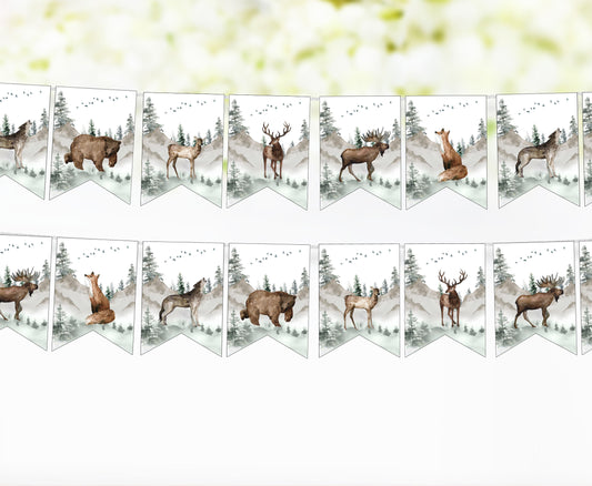 Woodland Animals Banner | Forest Animals Printable Party Decorations - 47H