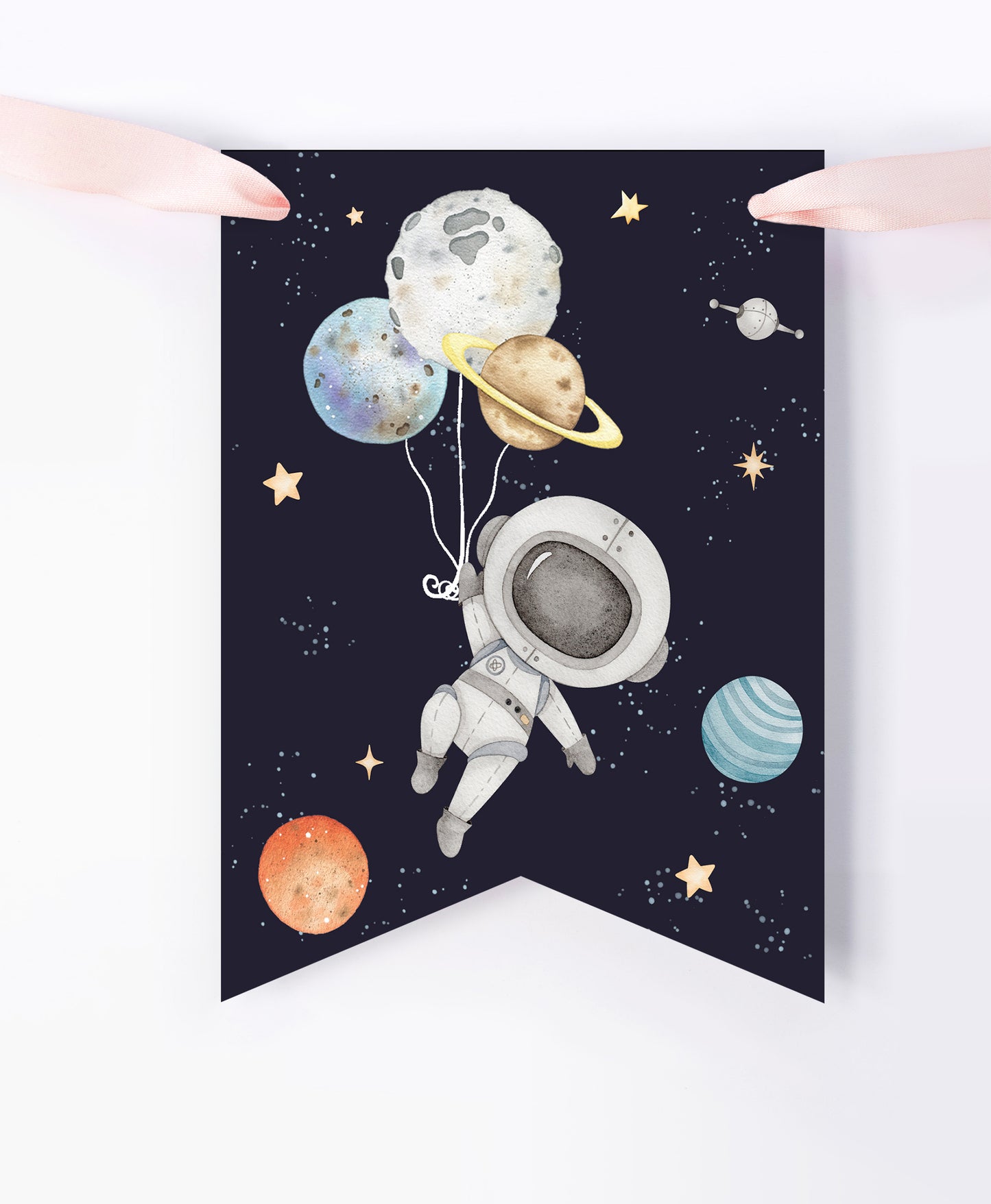 Space Happy Birthday Banner | Astronaut Printable Party Decorations - 39C