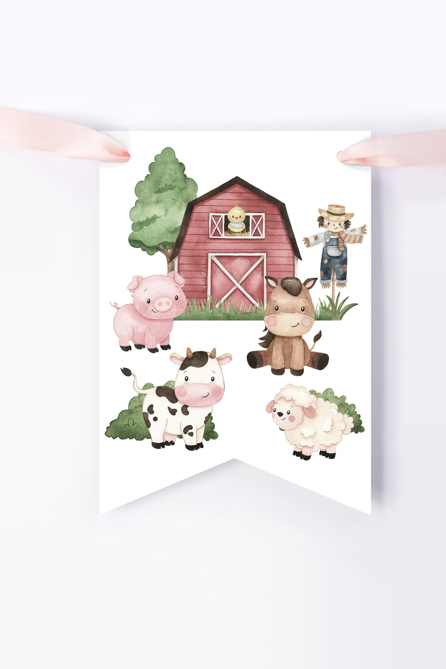 Farm Baby Shower Banner | Barnyard Baby Shower Printable Decorations - 11A