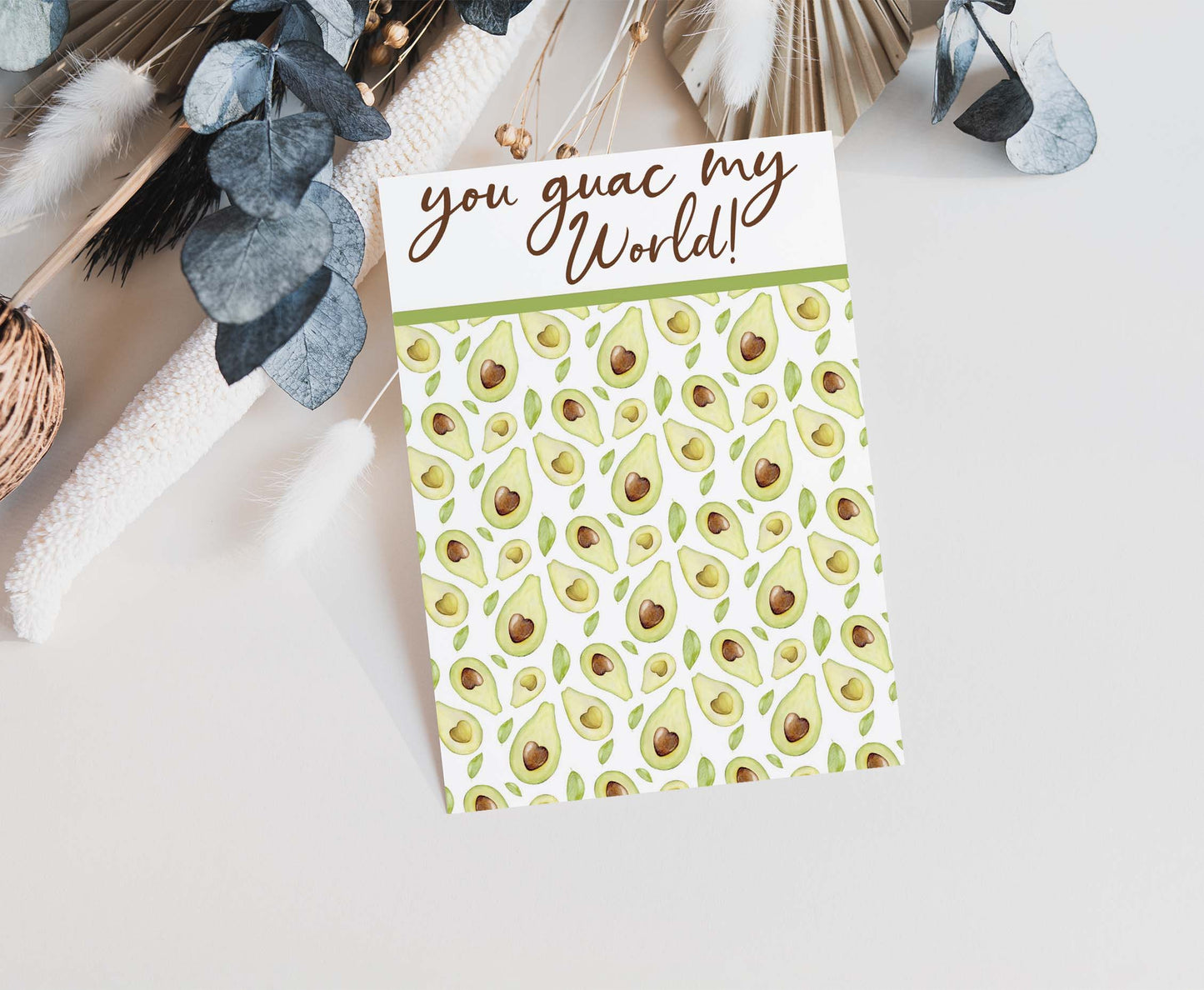 You Guac my World Cookie Card | Valentines Printable Cards - 119