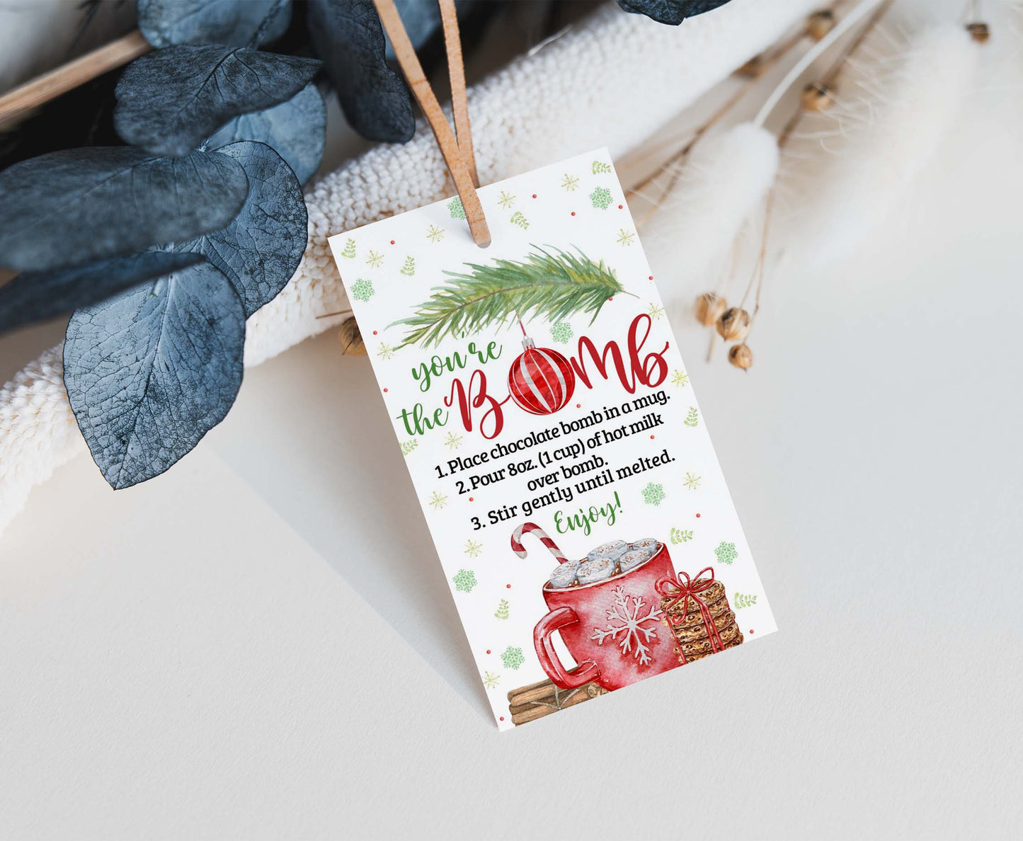You're the Bomb Tags | Christmas Hot Chocolate Bomb Instructions Favor Tags - 112