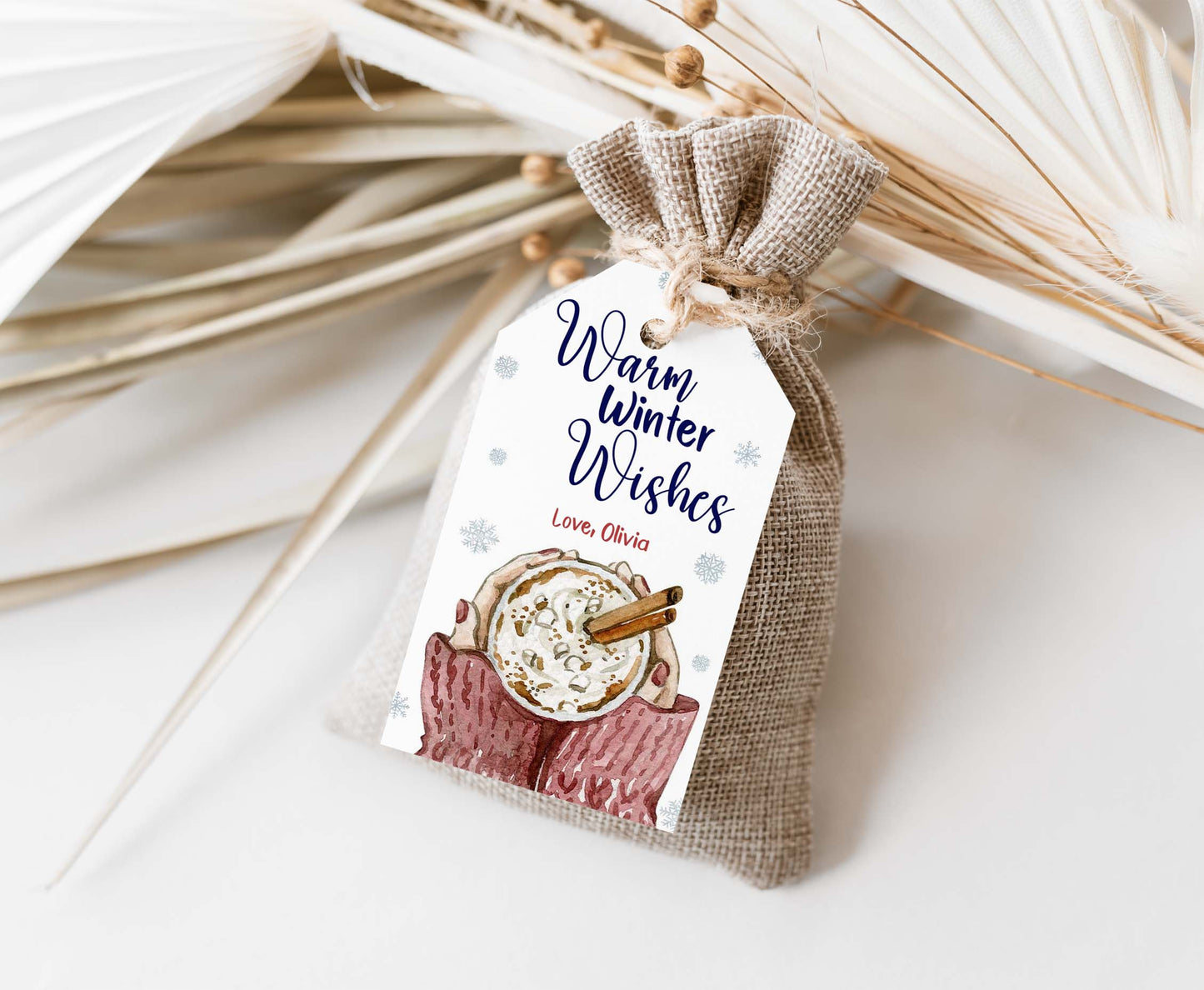 Editable Warm Winter Wishes Tags | Hot Chocolate Tags - 112