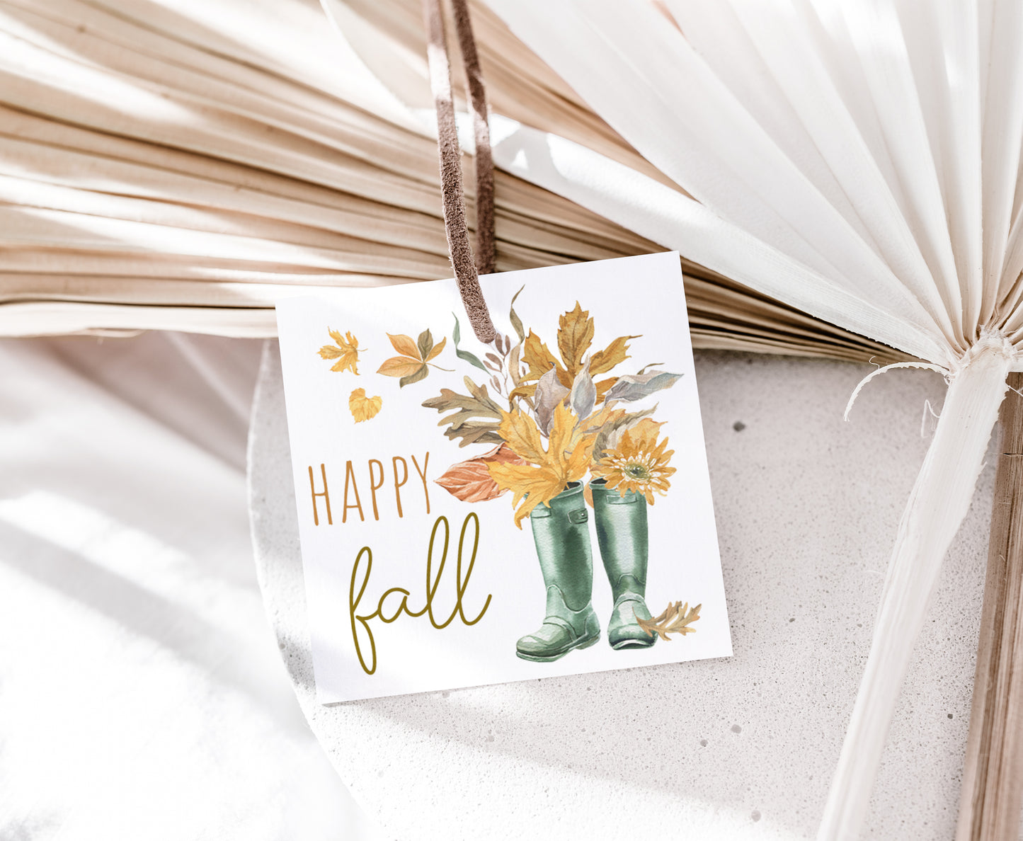 Happy Fall Tags 2"x2" | Autumn Themed Party Decorations - 30