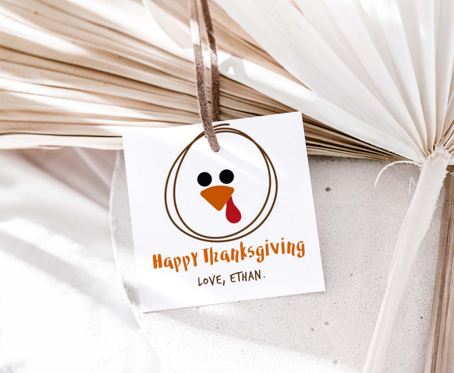 Editable Turkey Tags 2"x2" | Happy Thanksgivng Gift Tags - 118