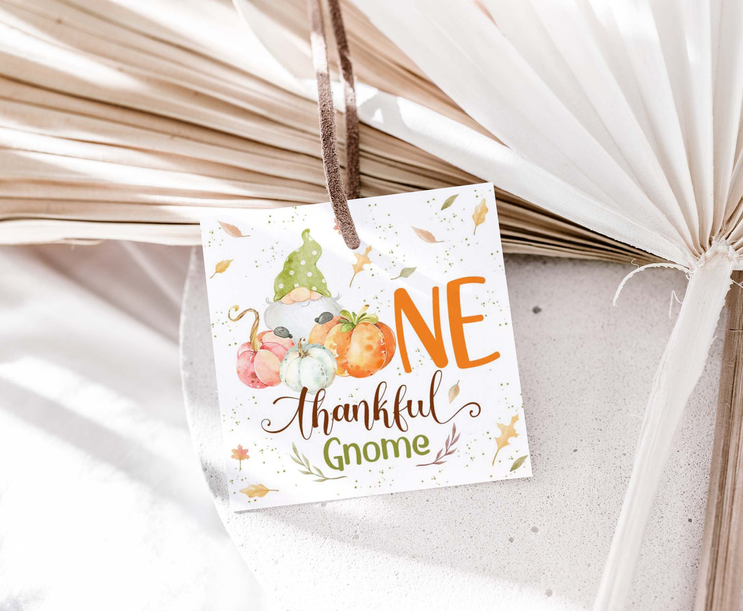 Gnome Thankful Tags 2"x2" | Thanksgiving Favor Tags- 118