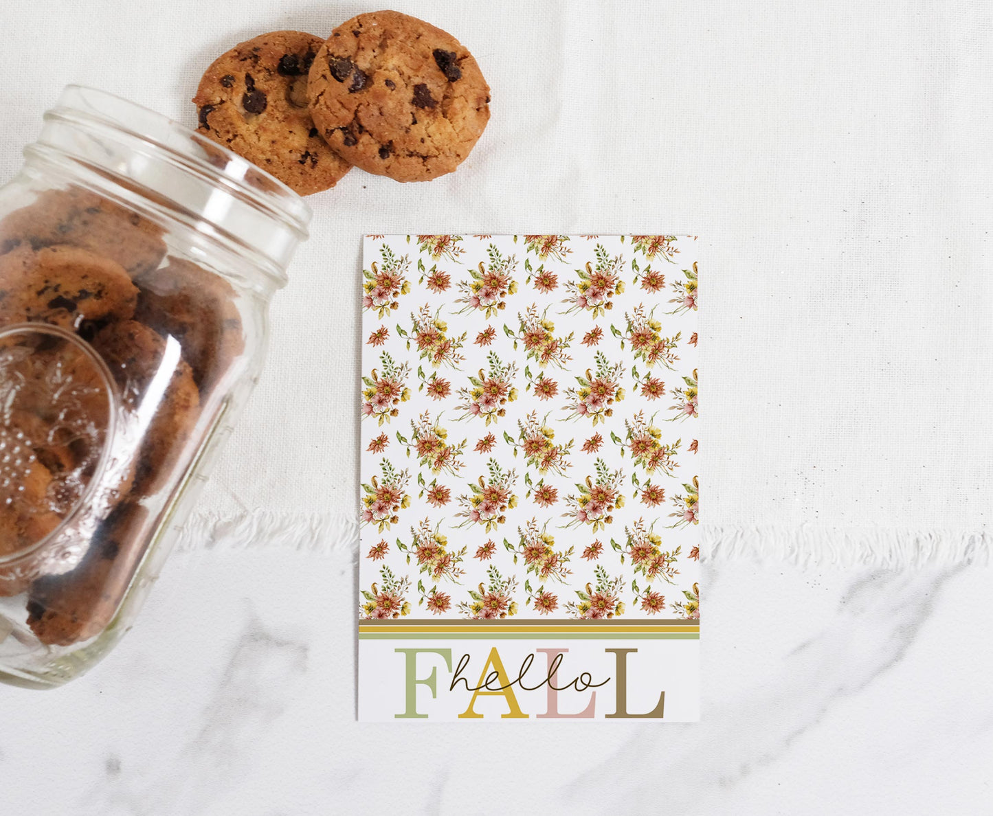 Hello Fall Cookie Card | Autumn Printable Cards - 30