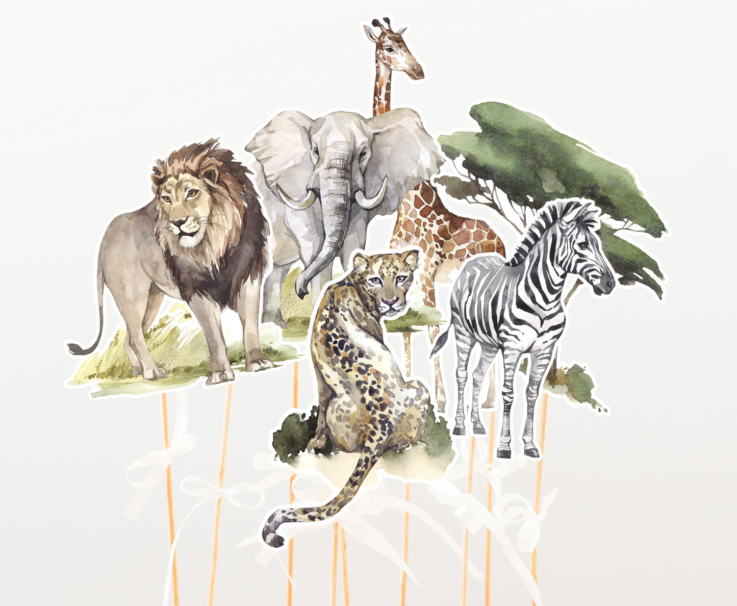Safari Animals Centerpieces, Jungle Party Table Decorations - 35I