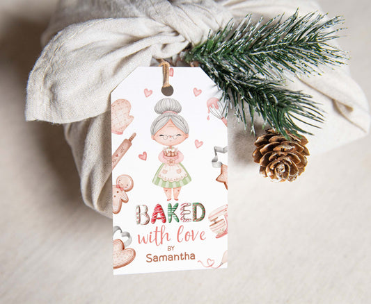 Baked with love Tags | Editable Christmas Gift Tag - 112