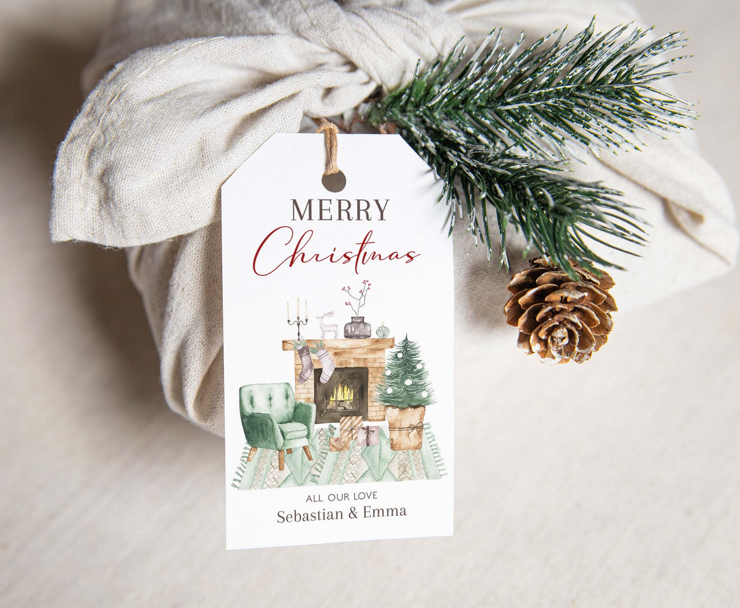 Christmas holiday tags | Editable Christmas Gift Tag - 112