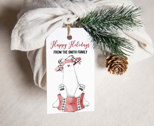 Editable Happy Holidays Tags | Christmas gift Tags- 112