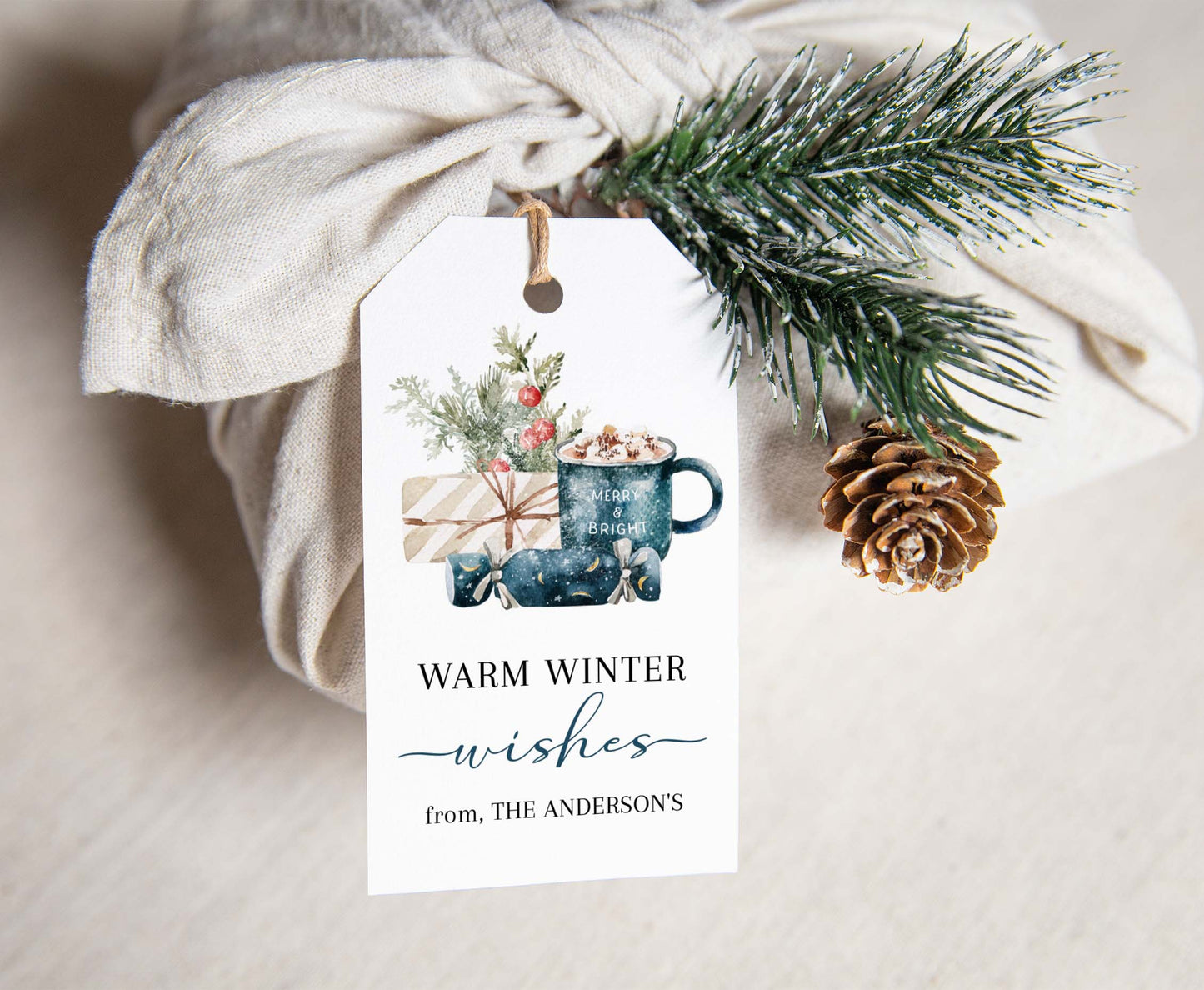Warm wishes tags | Editable Christmas Gift Tag - 112