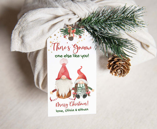 Gnome Christmas Tags, Editable Christmas gift Tags - 112