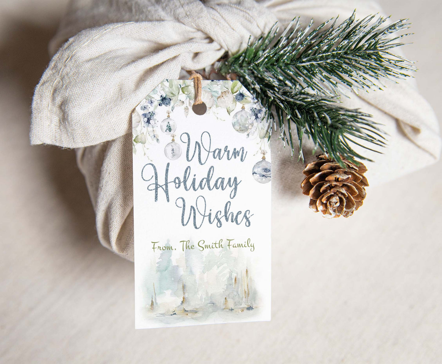 Editable Warm Holiday Wishes Tags | Christmas Gift Tags -112