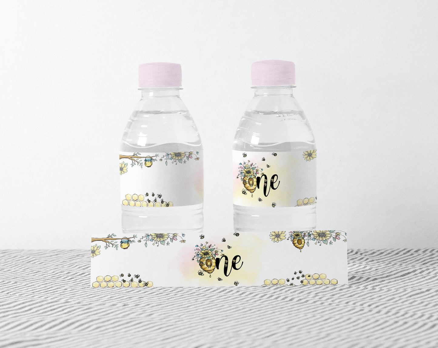 Bee First Birthday Water Bottle Labels | Sweet to Bee ONE Party Decorations - 61A