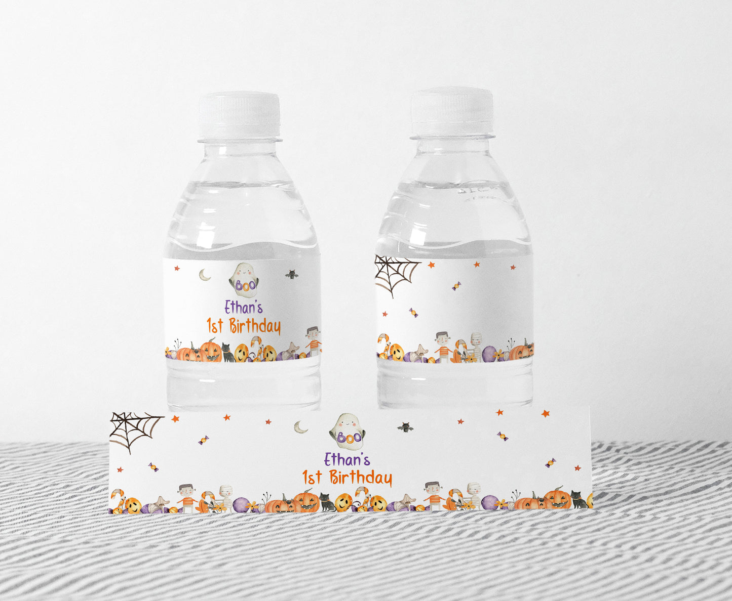Editable Halloween Water Label | Boo Ghost Party Printables - 115L