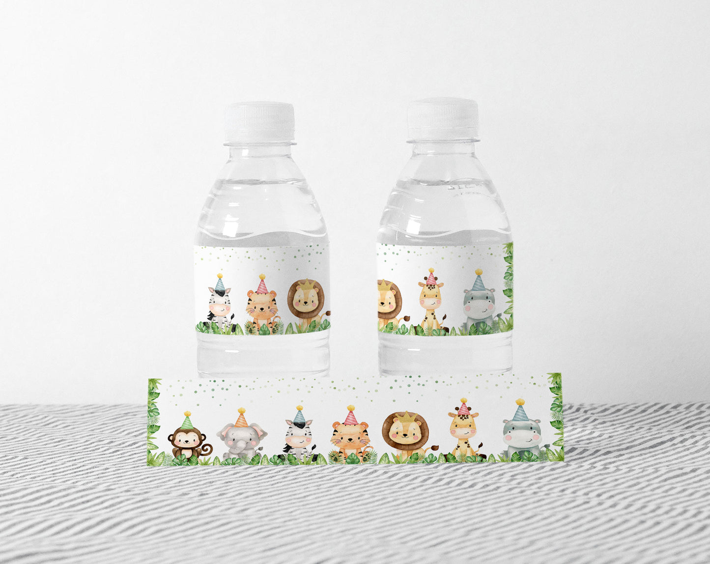 Safari Water Bottle Labels | Jungle Themed Birthday Party Decorations - 35E