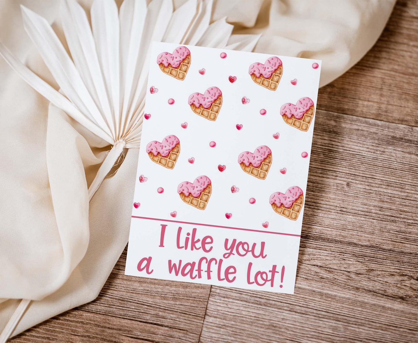 I like you Waffle lot Cookie Card | Valentines Printable Cards - 119