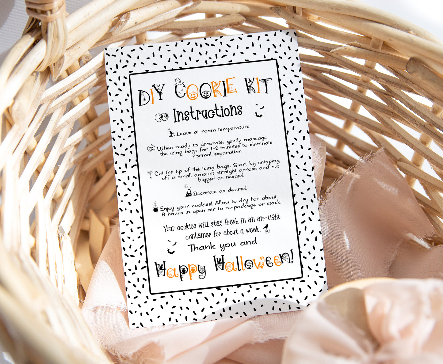 DIY Cookie Kit Instructions Cookie Card |Halloween Printable Cards - 115