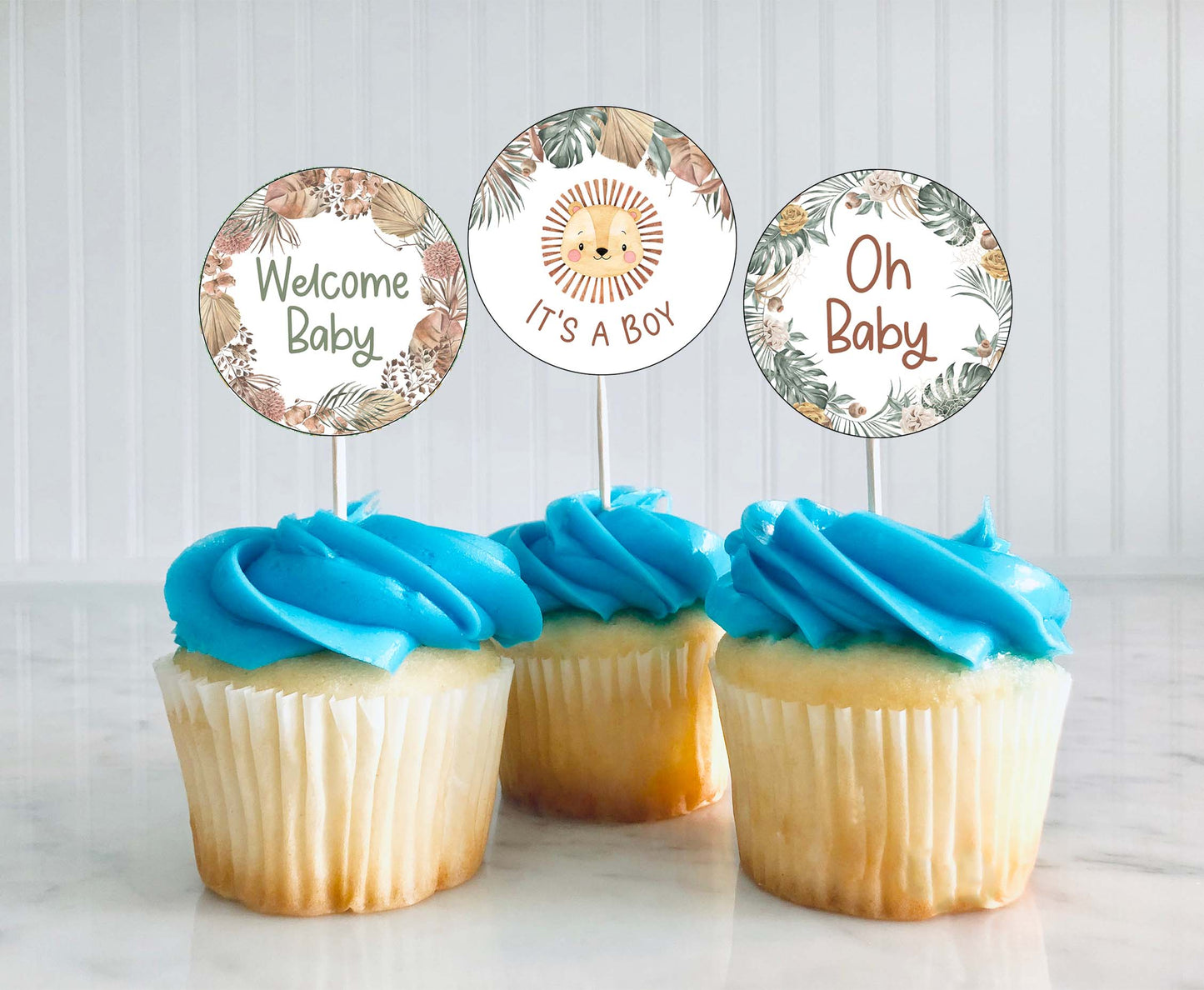 Boho Lion Cupcake Toppers | Safari Themed Party Decorations - 35L