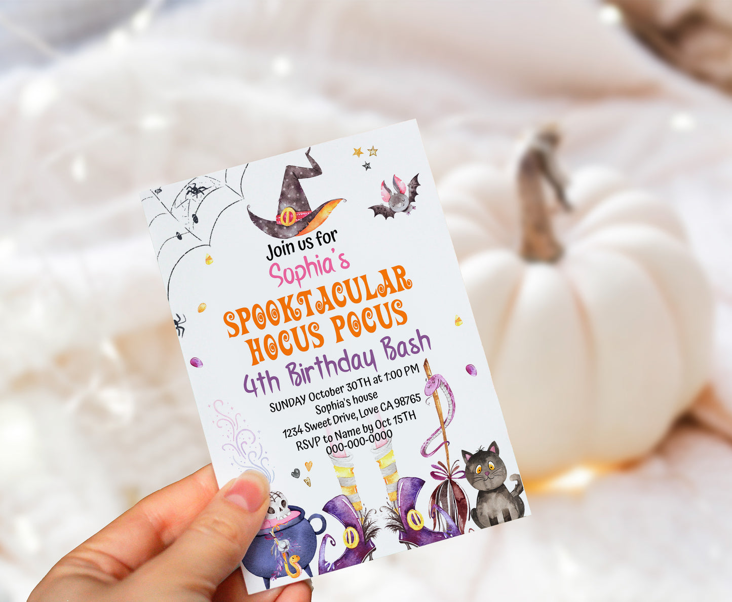 Witch Party Invitation | Editable Halloween Birthday Invite - 115N