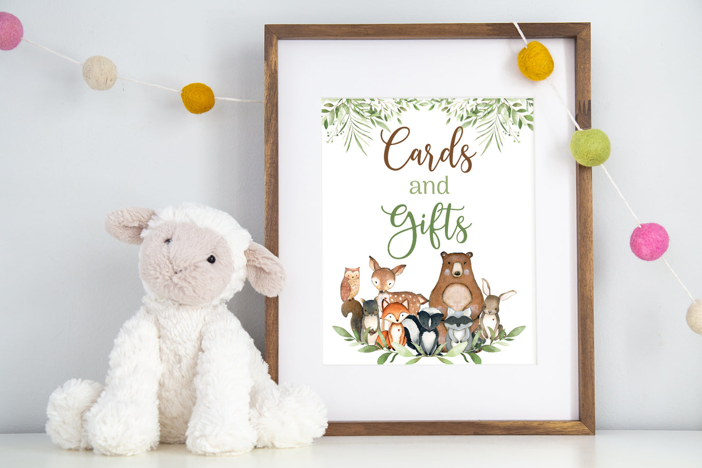 Woodland Cards and Gifts Sign | Forest Animals Party Decorations - 47J0