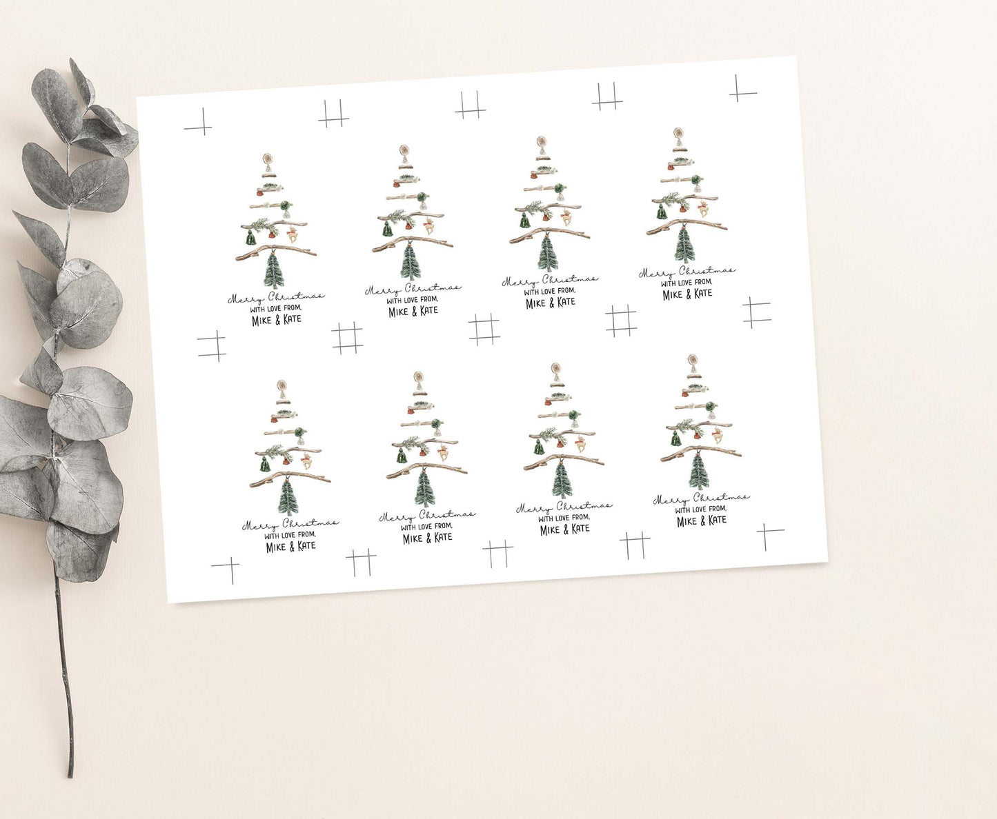Editable Christmas Pine Tree Tags | Merry Christmas Tags - 112