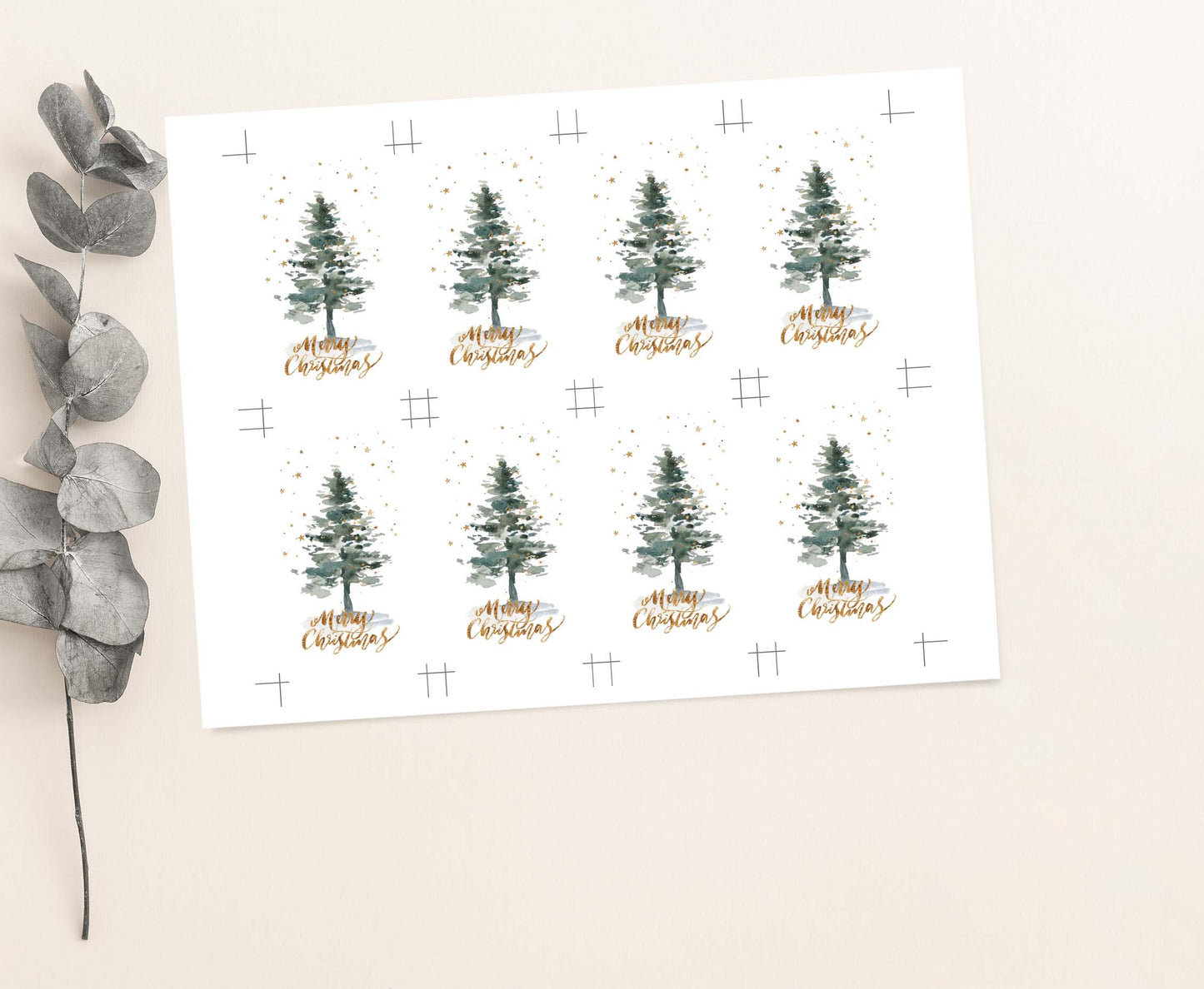 Gold Pine Tree Christmas Tag | Christmas Gift Tags - 112