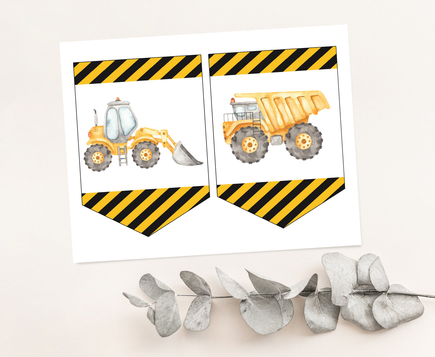 Construction Happy Birthday Banner | Dump Truck Party Decorations - 07A