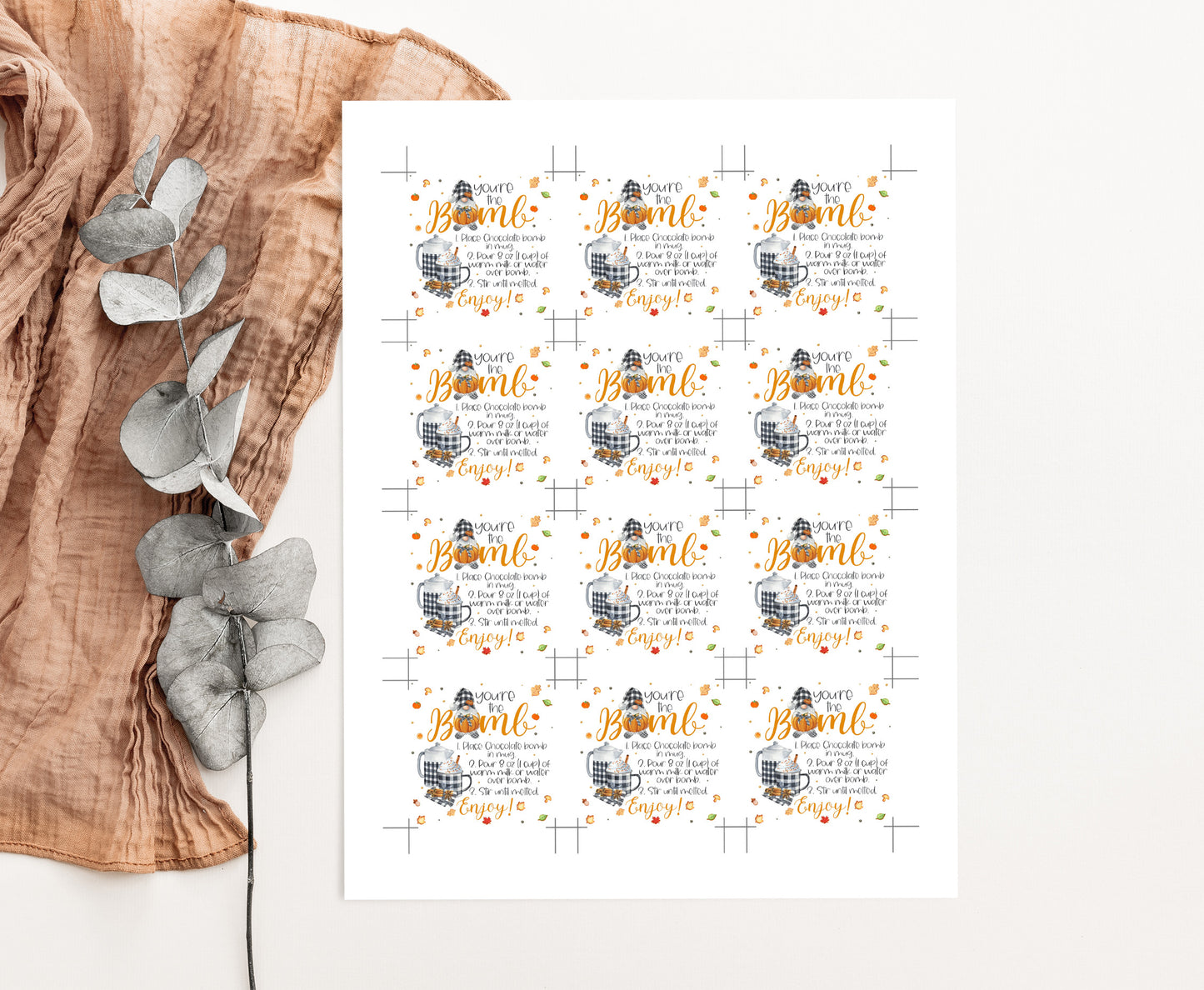You're the Bomb Tags 2"x2" | Thanksgiving Favor Tags - 30