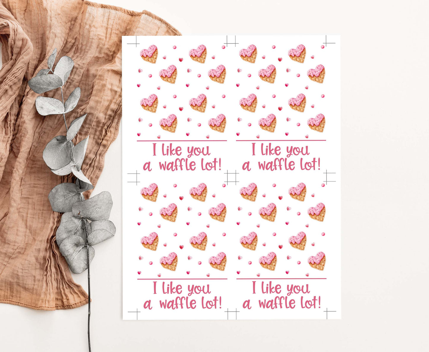 I like you Waffle lot Cookie Card | Valentines Printable Cards - 119
