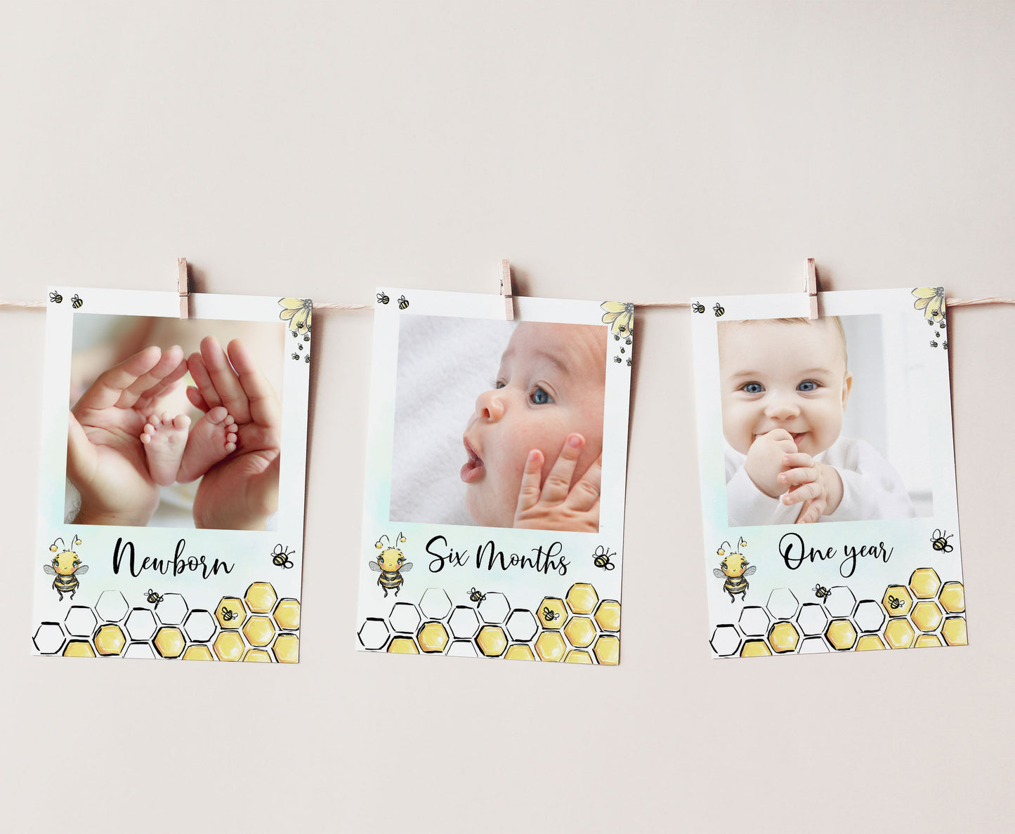 Bee Monthly Photo Banner |  Bee 1st Birthday Decorations - 61A