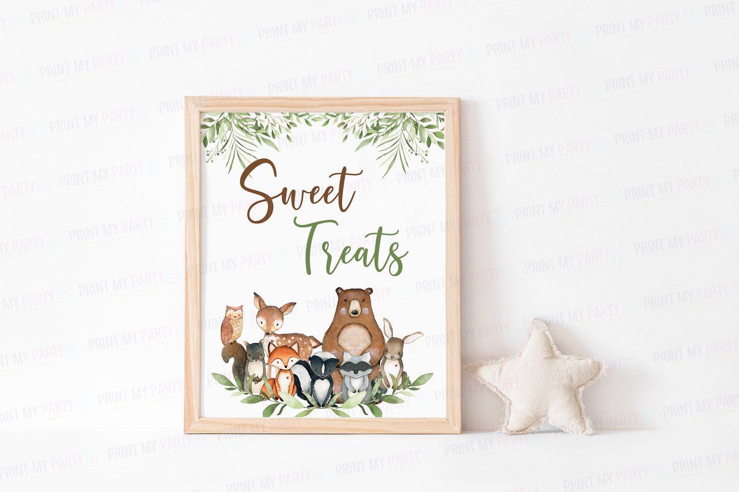 Woodland Sweet Treats Sign | Forest Animals Party Decorations - 47J0