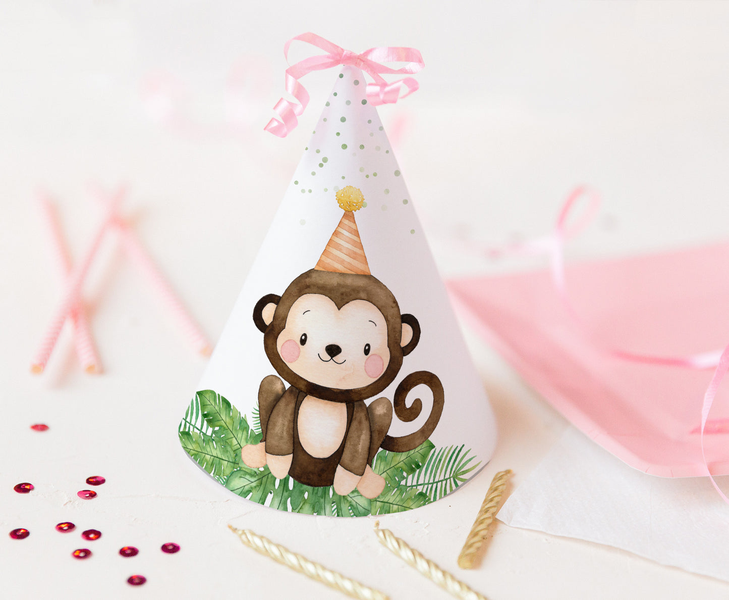 Safari Animals Party Hats | Jungle Themed Birthday Party Decorations - 35E