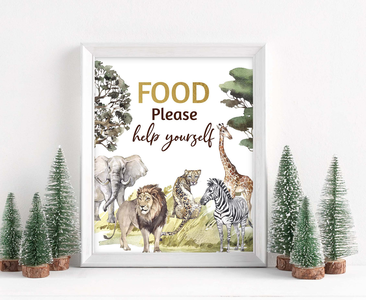 Safari Food Sign | Jungle Themed Party Table Decorations - 35I