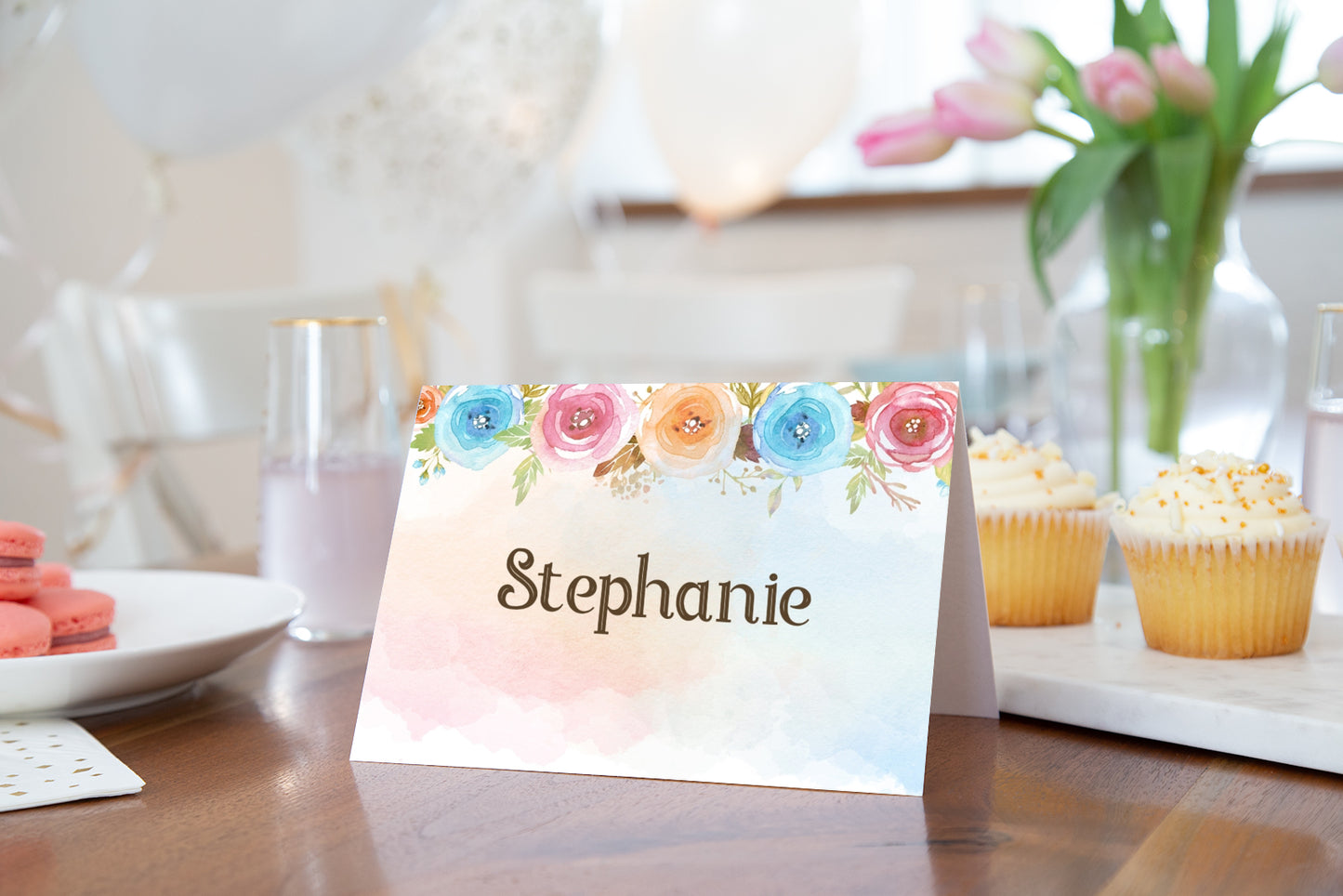 EDITABLE Pumpkin Place Cards | Fall Gender Reveal Food Label Tents - 30A